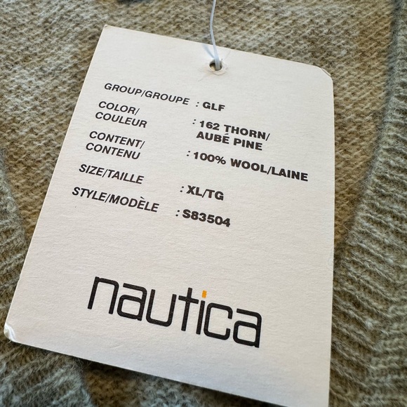 Vintage Nautica 100% Wool Sweater Vest NWT XL Golf Logo Y2K Preppy Deadstock NOS - Picture 4 of 13